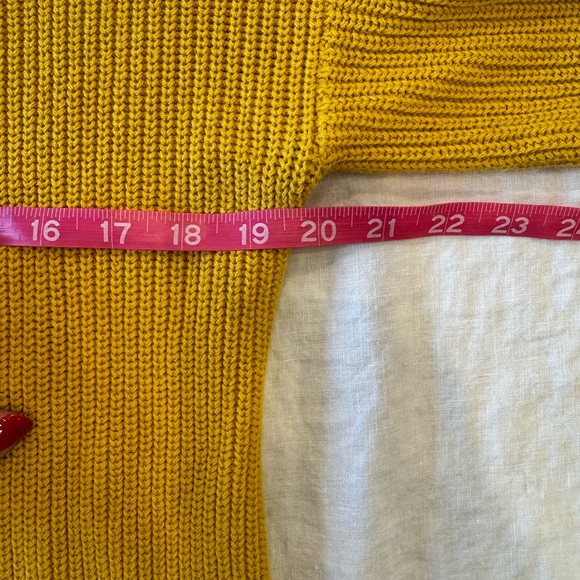 💛LOFT V-neck mustard yellow long boyfriend pocket cardigan size Medium - Picture 3 of 5